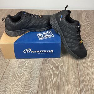 Nautilus NEW Work Shoes Mens Stratus Alloy Toe Lace Up Black 1911‎ Safety Slip